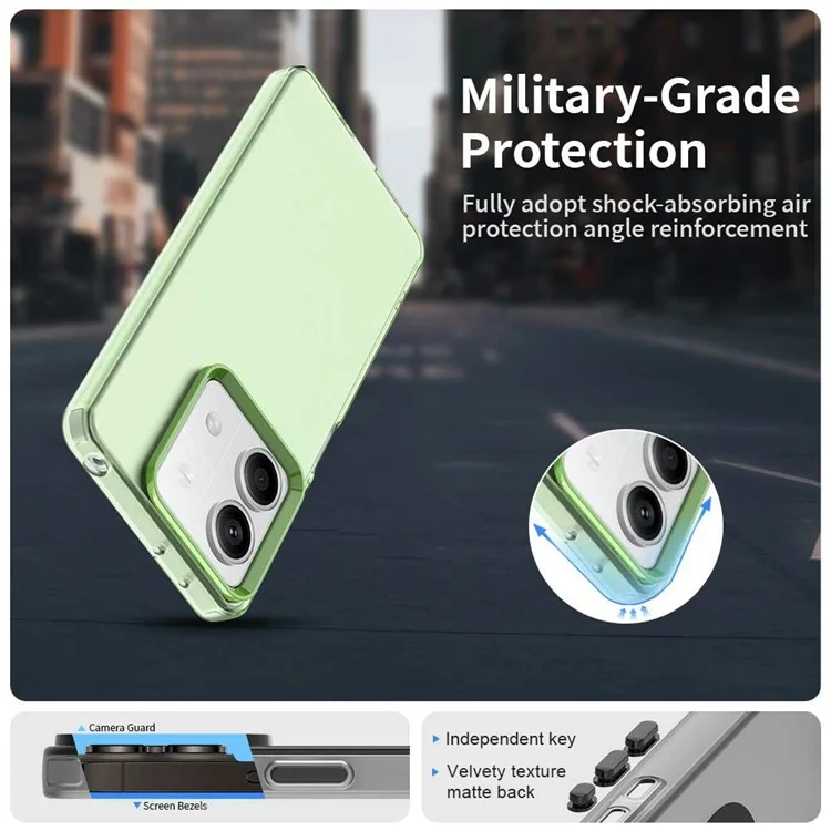 Protective Case for Xiaomi Redmi Note 13 5G / Note 13R Pro 5G / Poco X6 Neo 5G Phone Back Cover - Green