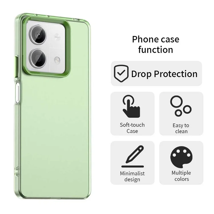 Protective Case for Xiaomi Redmi Note 13 5G / Note 13R Pro 5G / Poco X6 Neo 5G Phone Back Cover - Green