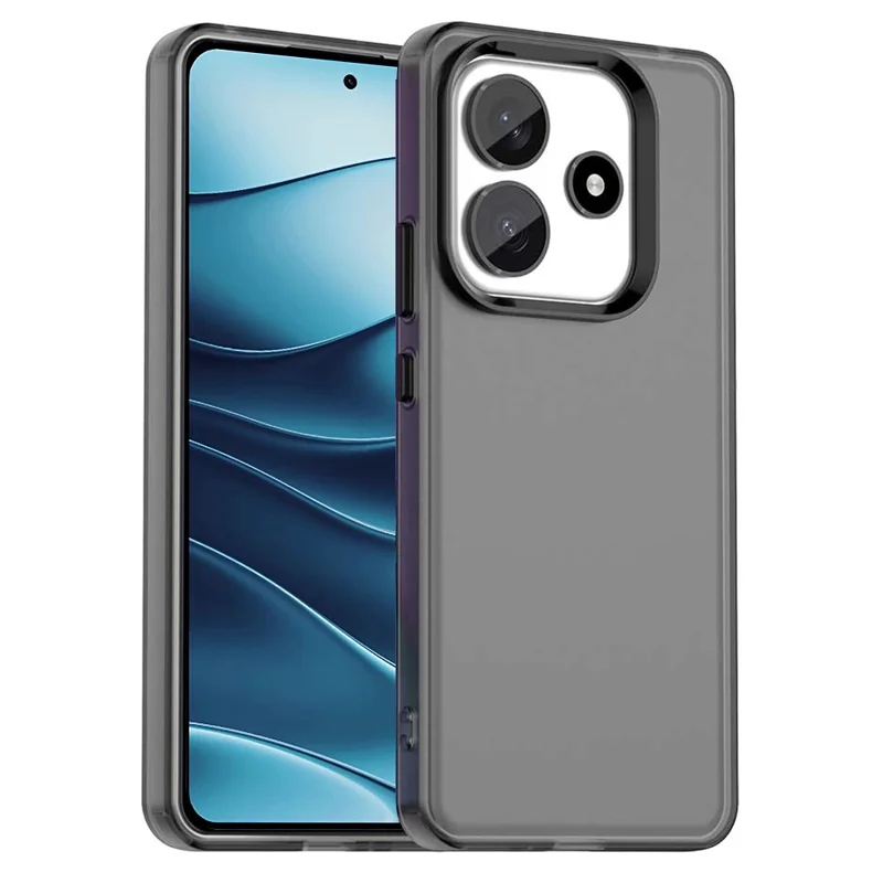 For Xiaomi Redmi Note 14 5G Case PC+TPU+PET Matte Anti-Drop Phone Back Cover - Black