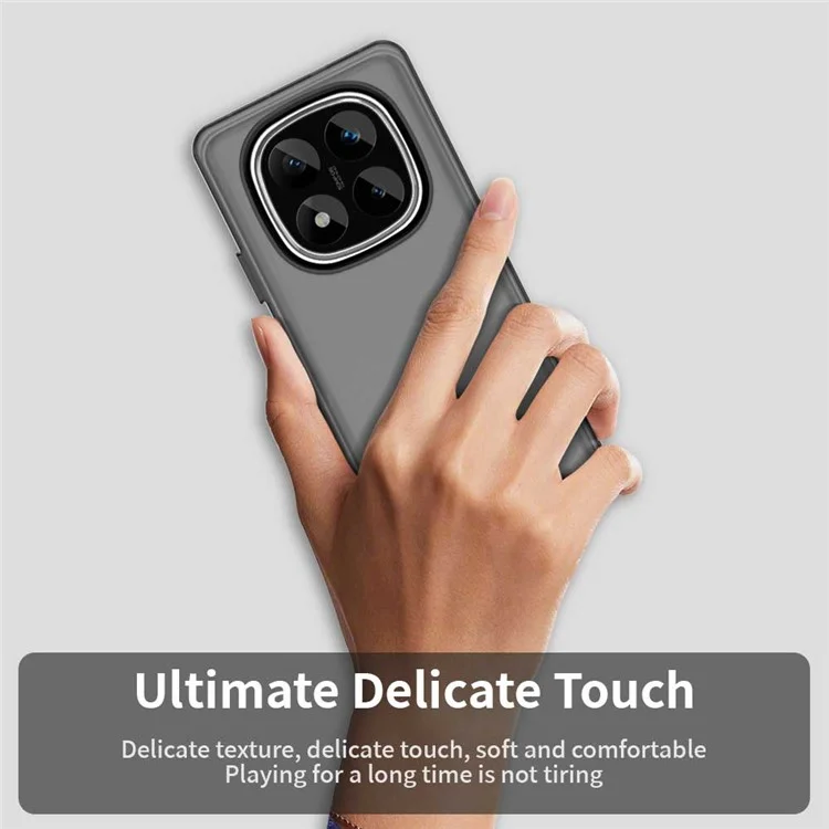 Für Xiaomi Redmi Note 14 Pro 5G Hülle PC+TPU+PET matter stoßfester Handyrückendeckel - Schwarz