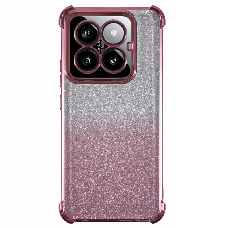 For Xiaomi 14 Pro Case Glitter TPU Phone Cover Reinforced Corners - Pink