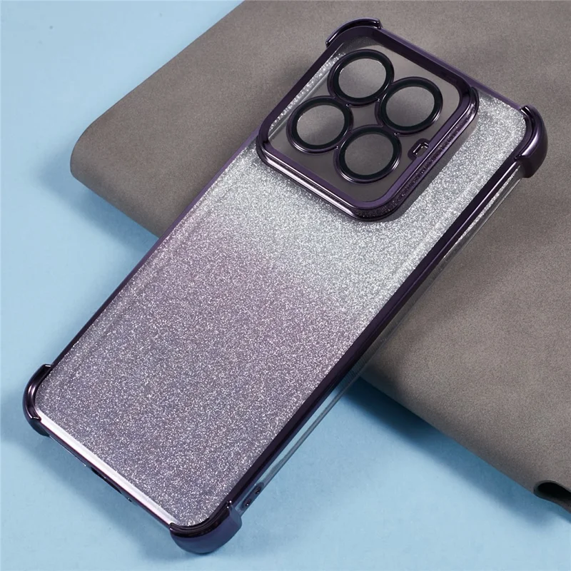 For Xiaomi 14 Pro Case Glitter TPU Phone Cover Reinforced Corners - Purple