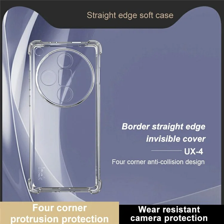 IMAK UX-4 Series for Oppo Find X7 Ultra Clear Phone Case Four Corner Shockproof TPU Back Cover
