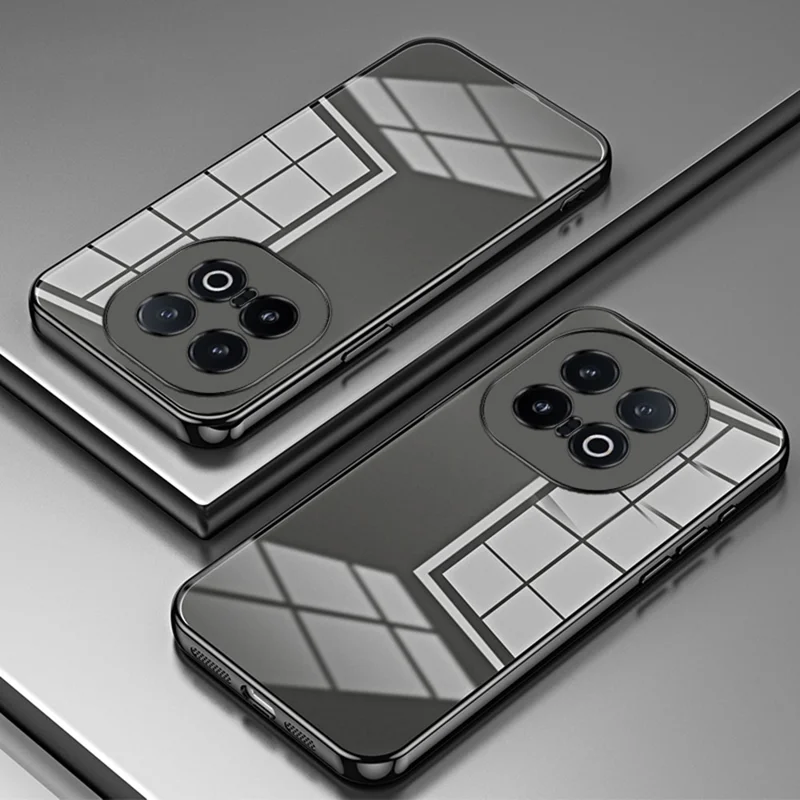 For vivo iQOO 13 5G Case Electroplating Frame Soft TPU Phone Cover - Black