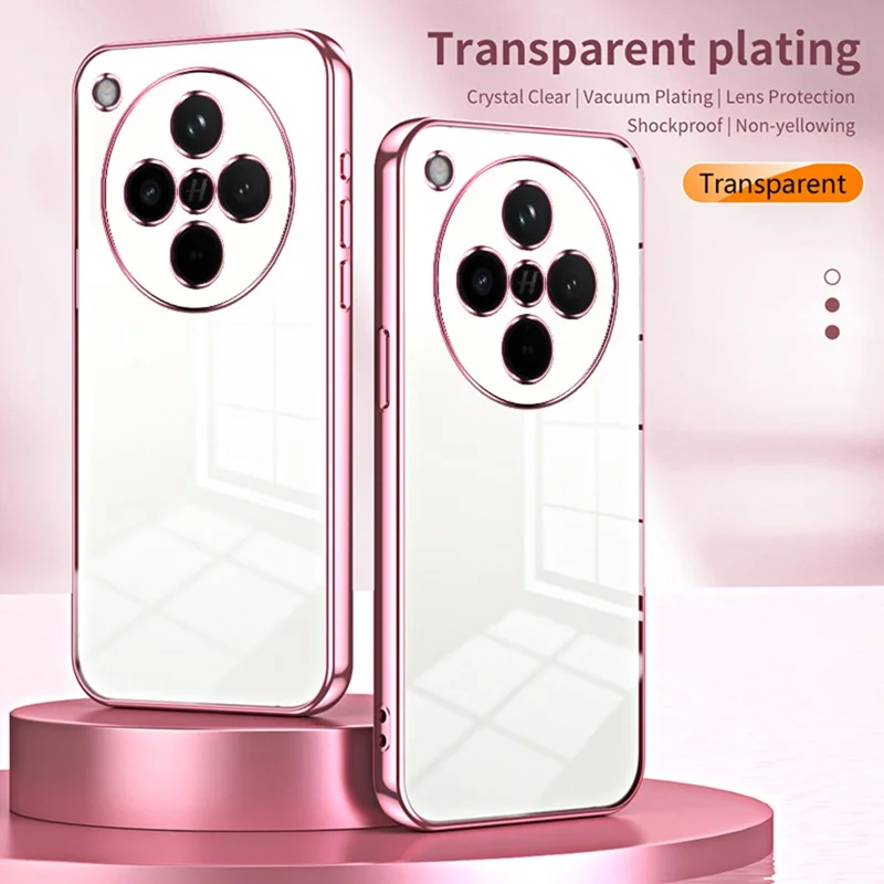 Obudowa do Oppo Find X8 5G, obudowa z miękkiego TPU z powłoką galwaniczną - różowy