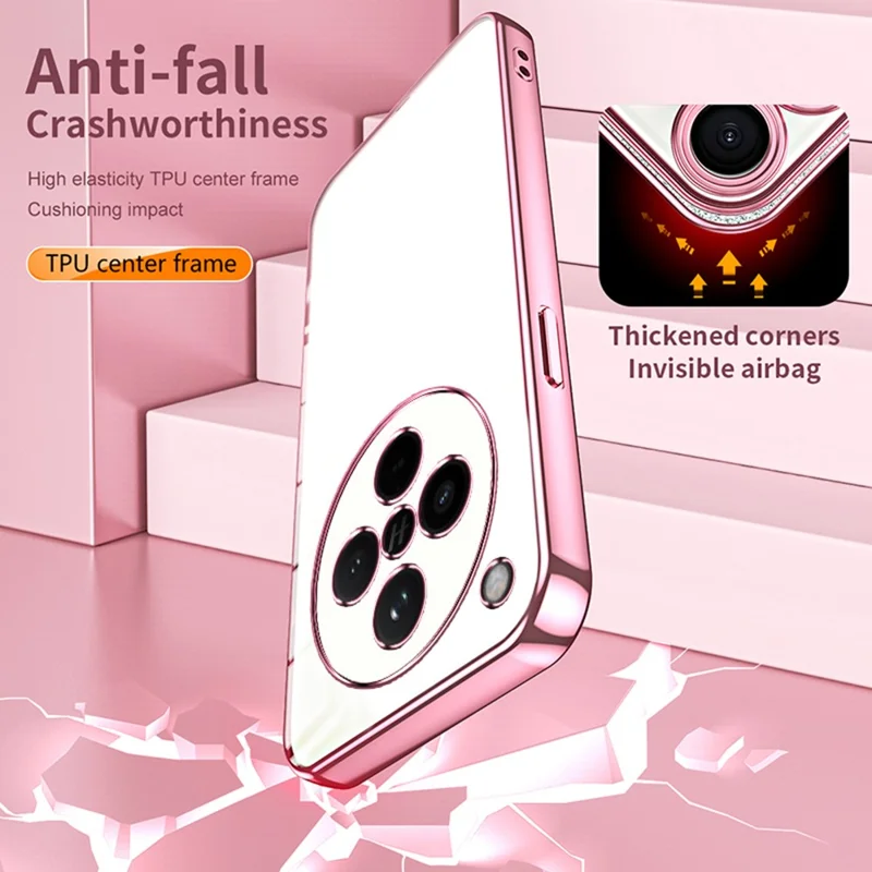 Obudowa do Oppo Find X8 5G, obudowa z miękkiego TPU z powłoką galwaniczną - różowy