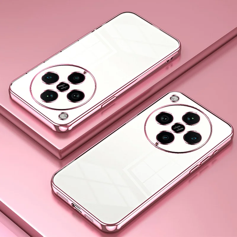 For Oppo Find X8 Pro 5G Case Electroplating Frame Soft TPU Phone Cover - Pink