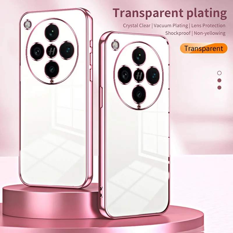 For Oppo Find X8 Pro 5G Case Electroplating Frame Soft TPU Phone Cover - Pink