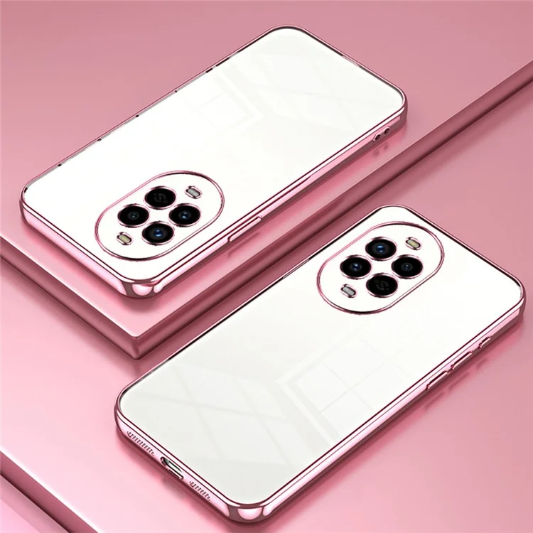 Funda para Huawei nova 13 Pro, marco de electrochapado, funda de teléfono de TPU suave - rosa