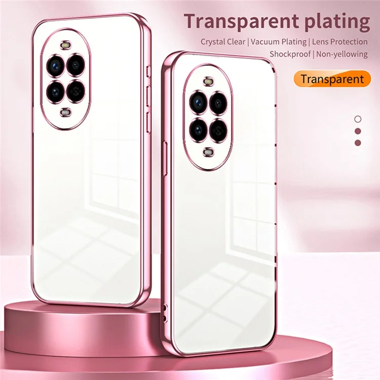 Funda para Huawei nova 13 Pro, marco de electrochapado, funda de teléfono de TPU suave - rosa