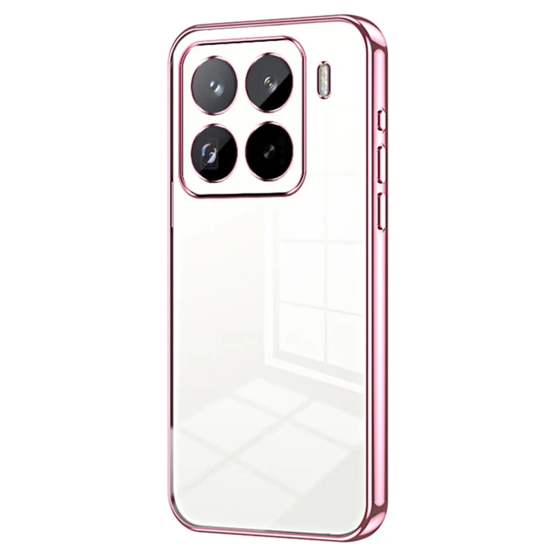 For Xiaomi 15 Pro Case Electroplating Frame Soft TPU Phone Cover - Pink