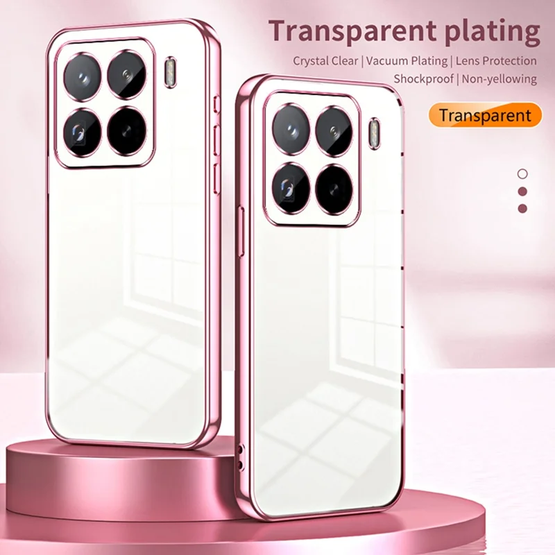 For Xiaomi 15 Pro Case Electroplating Frame Soft TPU Phone Cover - Pink