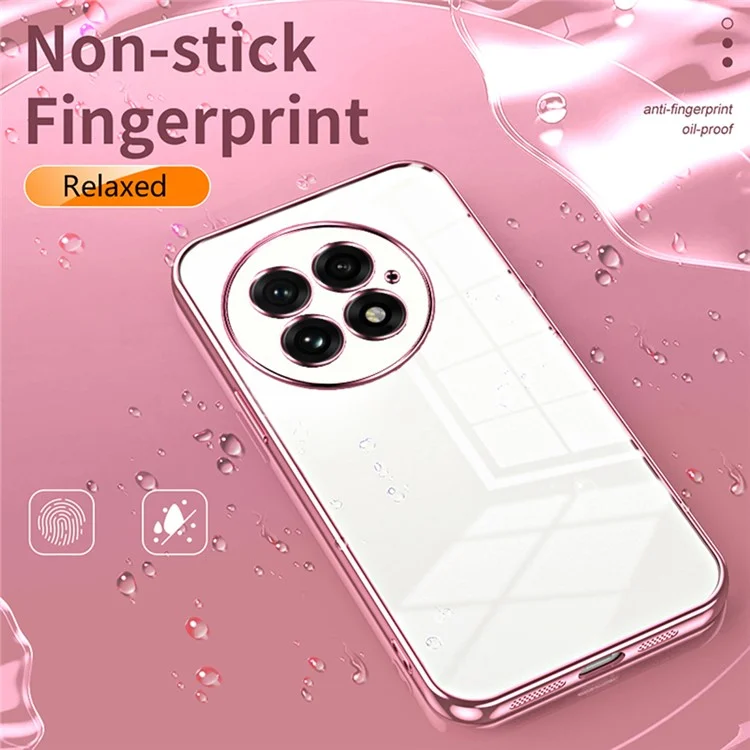 For OnePlus 13 Case Electroplating Frame Soft TPU Phone Cover - Pink