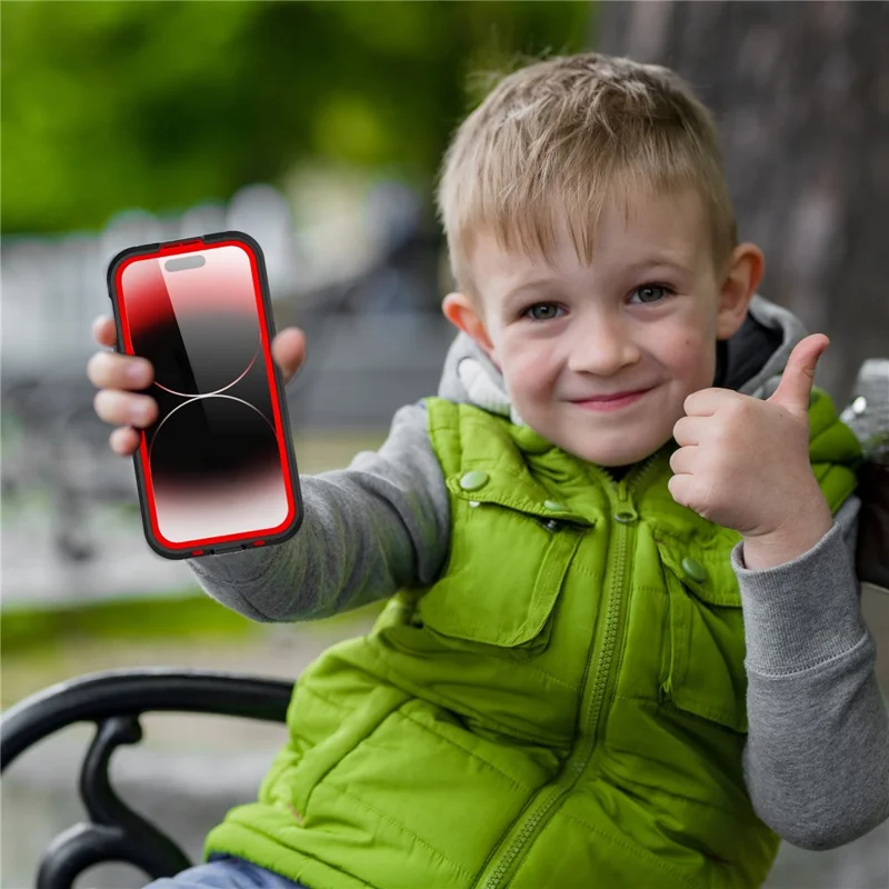 REDPEPPER Dot+ Series For iPhone 15 Pro Phone Case Compatible with MagSafe IP68 Waterproof Clear Phone Cover - Red