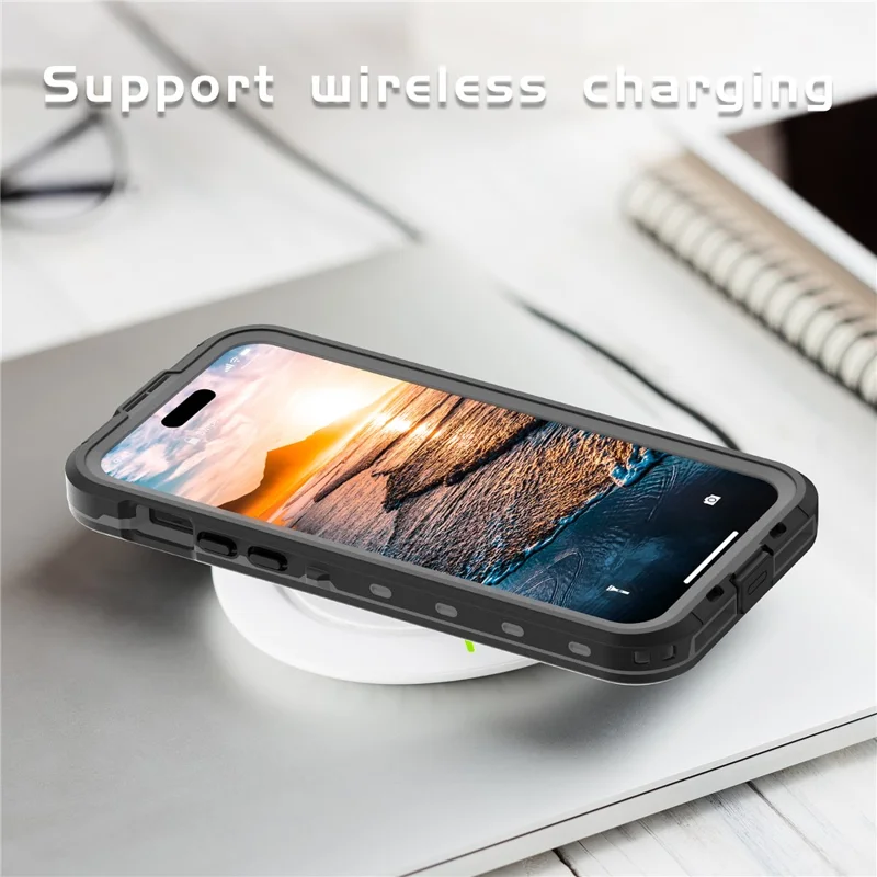 REDPEPPER Dot+ Series For iPhone 15 Phone Case Compatible with MagSafe IP68 Waterproof Clear Phone Cover - Black