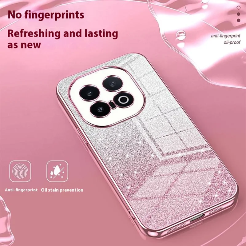 For vivo iQOO 13 5G Case Electroplating Gradient Glitter TPU Phone Cover - Pink