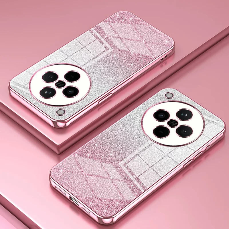 For Oppo Find X8 5G Case Electroplating Gradient Glitter TPU Phone Cover - Pink