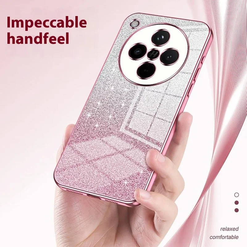 For Oppo Find X8 5G Case Electroplating Gradient Glitter TPU Phone Cover - Pink