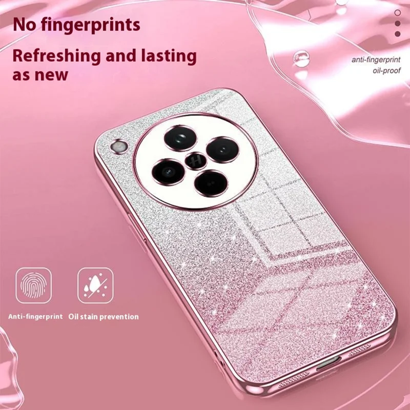Obudowa na Oppo Find X8 5G z elektrolitycznym powłokowaniem, gradientowym brokatem, pokrywa telefonu TPU - złoty