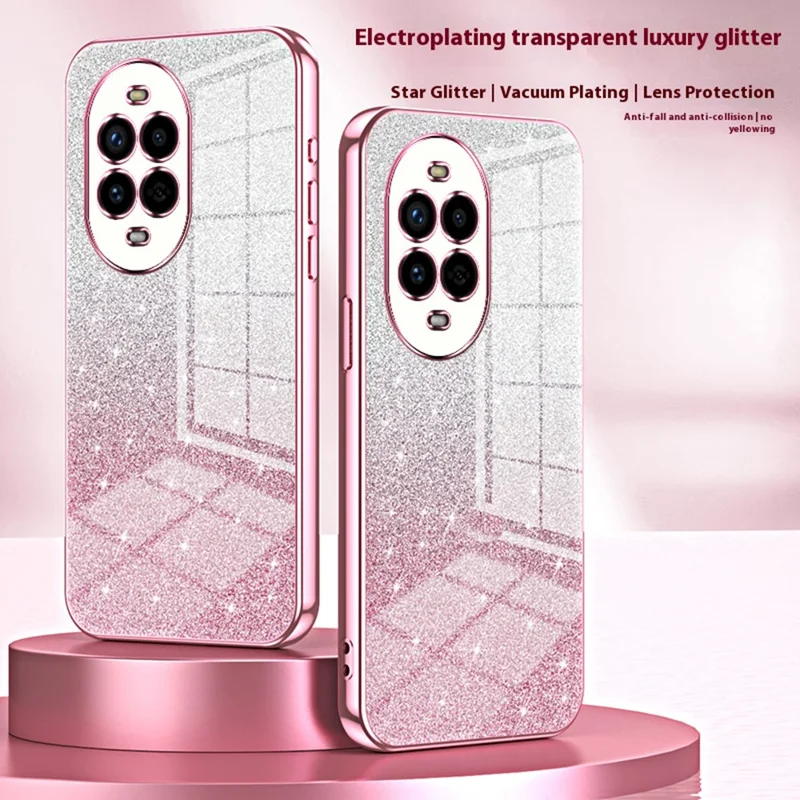 For Huawei nova 13 Pro 5G Case Electroplating Gradient Glitter TPU Phone Cover - Pink