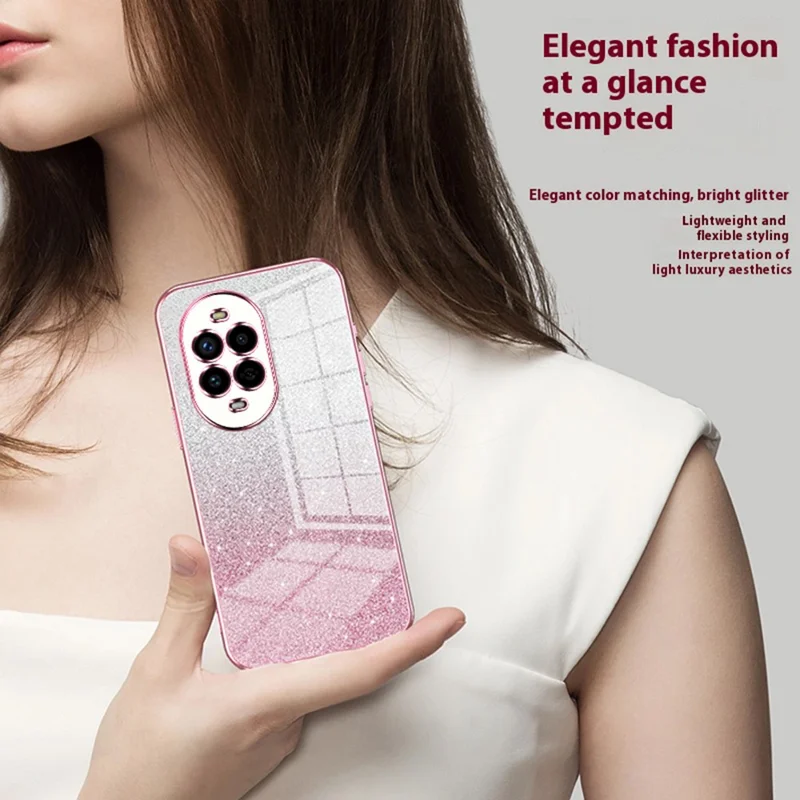 For Huawei nova 13 Pro 5G Case Electroplating Gradient Glitter TPU Phone Cover - Pink