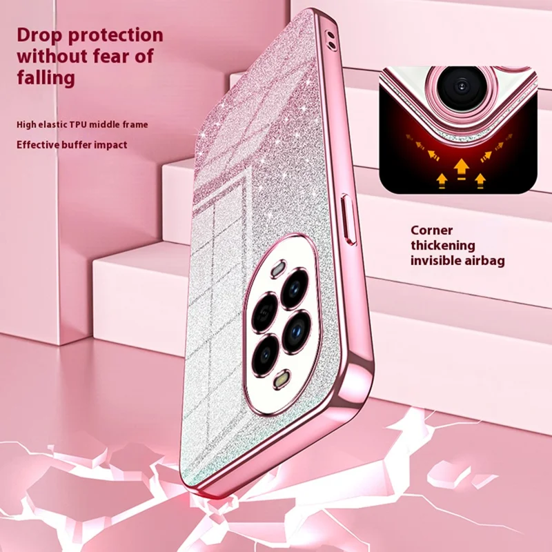 For Huawei nova 13 Pro 5G Case Electroplating Gradient Glitter TPU Phone Cover - Pink