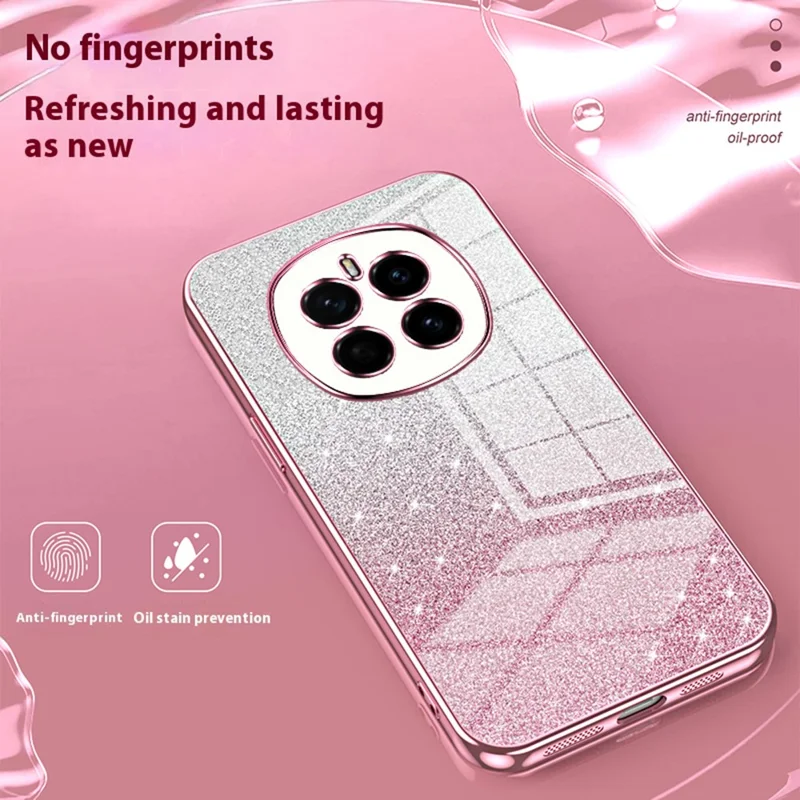 For Honor Magic7 5G Case Electroplating Gradient Glitter TPU Phone Cover - Pink