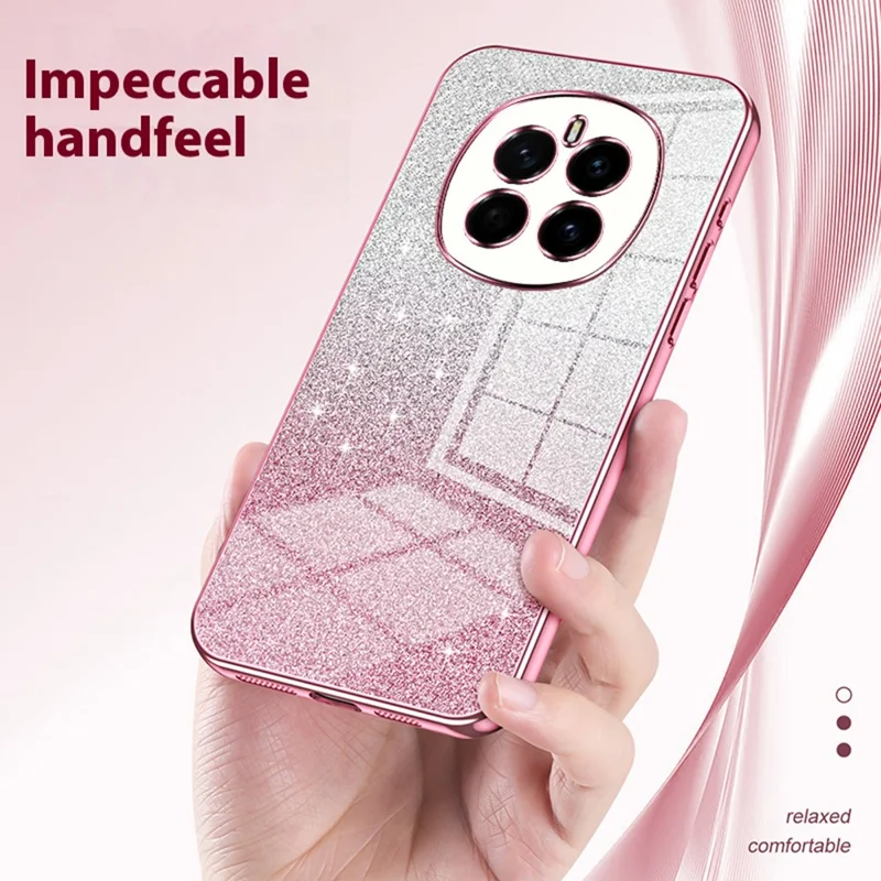 For Honor Magic7 5G Case Electroplating Gradient Glitter TPU Phone Cover - Pink