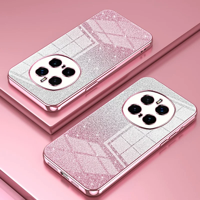 For Honor Magic7 Pro 5G Case Electroplating Gradient Glitter TPU Phone Cover - Pink