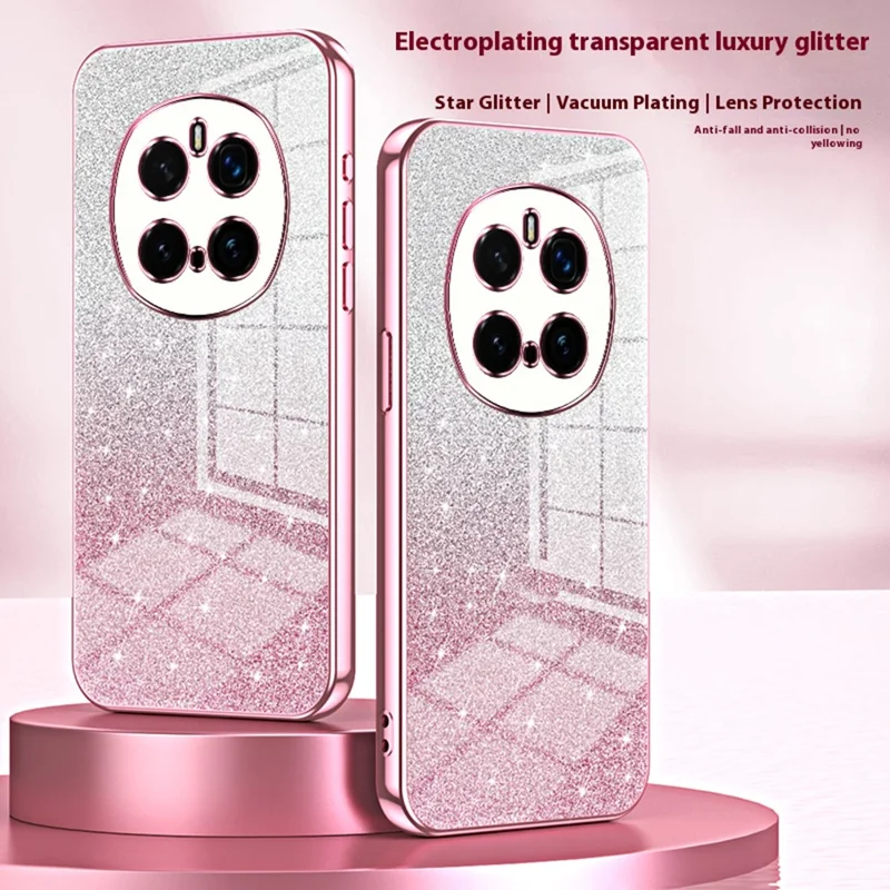 For Honor Magic7 Pro 5G Case Electroplating Gradient Glitter TPU Phone Cover - Pink