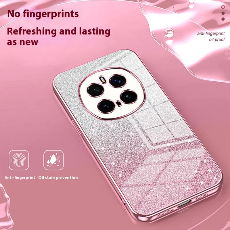 For Honor Magic7 Pro 5G Case Electroplating Gradient Glitter TPU Phone Cover - Pink