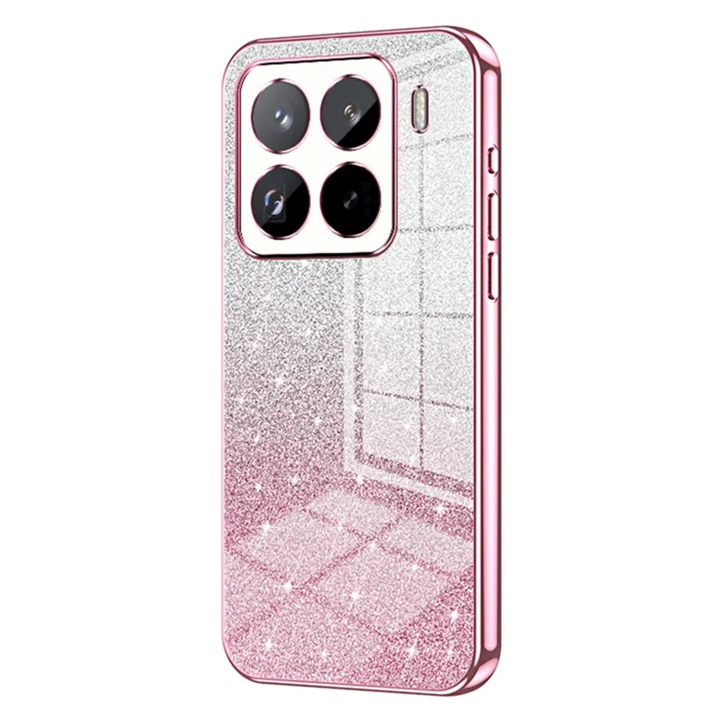 For Xiaomi 15 Pro Case Electroplating Gradient Glitter TPU Phone Cover - Pink