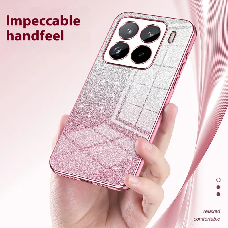 For Xiaomi 15 Pro Case Electroplating Gradient Glitter TPU Phone Cover - Pink