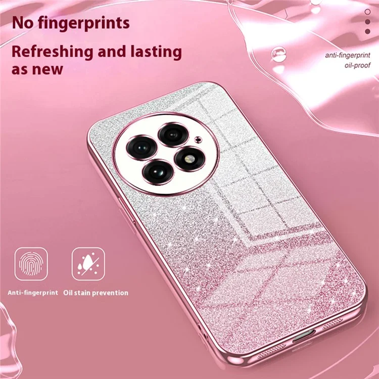 For OnePlus 13 Case Electroplating Gradient Glitter TPU Phone Cover - Pink