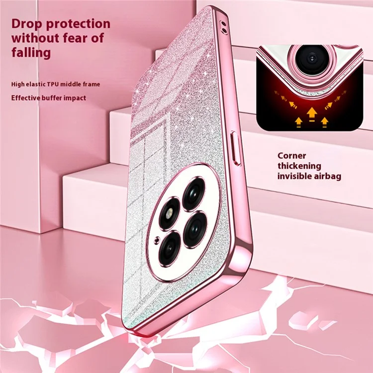 For OnePlus 13 Case Electroplating Gradient Glitter TPU Phone Cover - Pink