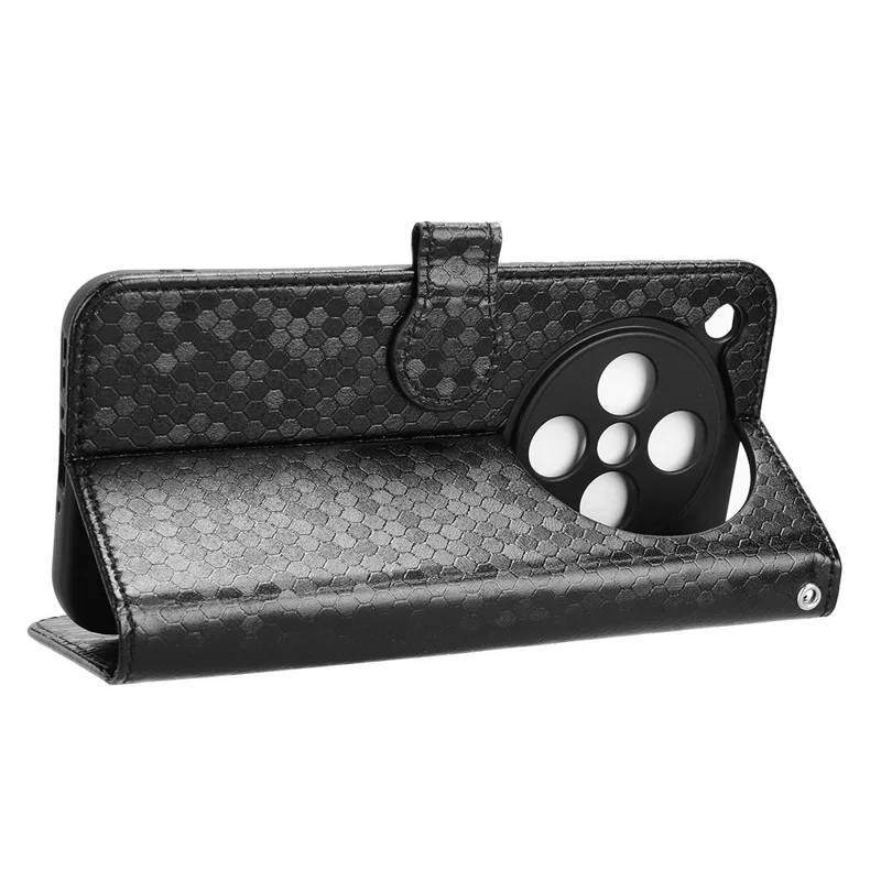 Portemonnee hoes voor Oppo Find X8 5G met stippenpatroon imitatie lederen telefoonhoes - Zwart
