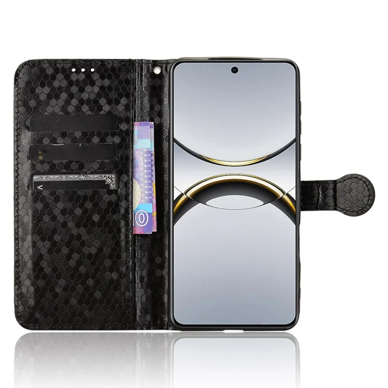 Für Oppo Find X8 Pro 5G Wallet Case Punktmuster Prägung PU-Leder Handyhülle - Schwarz
