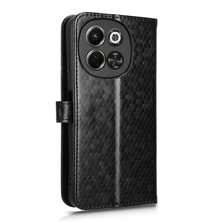 For TECNO Pova 6 Neo 5G  /  Spark 30 5G Wallet Case Dot Pattern Imprint PU Leather Phone Cover - Black