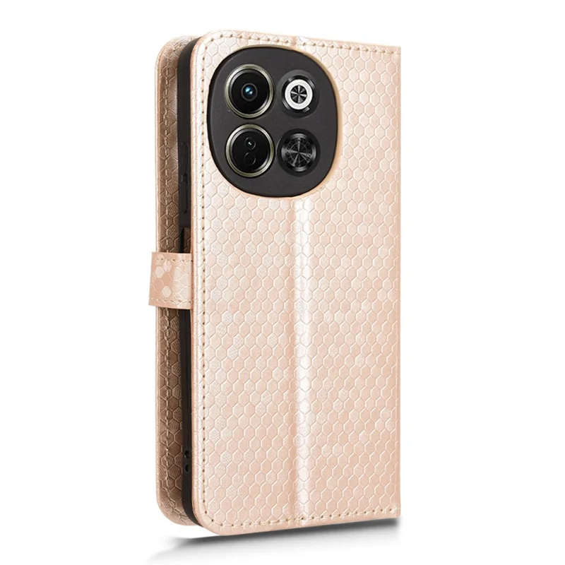 For TECNO Pova 6 Neo 5G  /  Spark 30 5G Wallet Case Dot Pattern Imprint PU Leather Phone Cover - Rose Gold