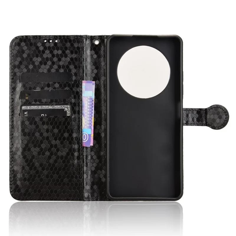 For TECNO Spark 30 4G Wallet Case Dot Pattern Imprint PU Leather Phone Cover - Black