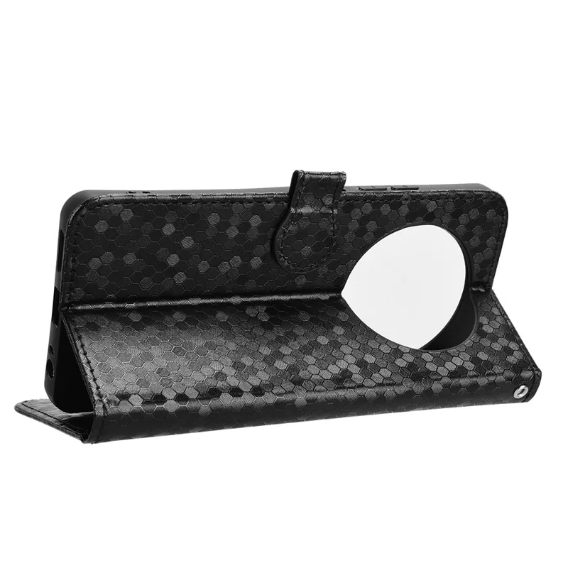 For TECNO Spark 30 4G Wallet Case Dot Pattern Imprint PU Leather Phone Cover - Black