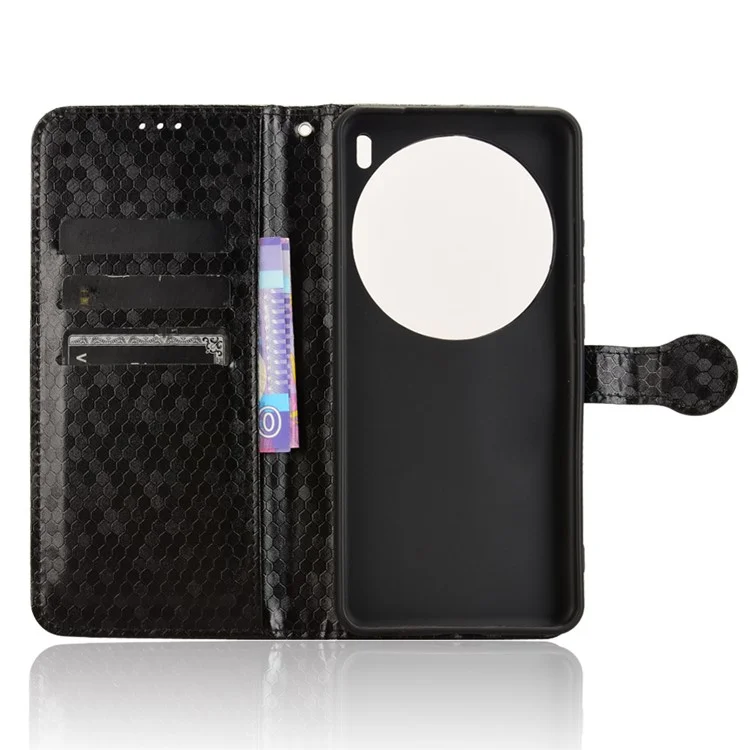 Für vivo X200 Pro 5G Wallet Case Dot Pattern Prägung PU Leder Handyhülle - Schwarz