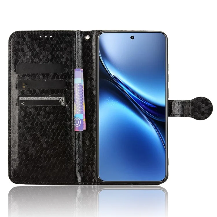 Für vivo X200 Pro 5G Wallet Case Dot Pattern Prägung PU Leder Handyhülle - Schwarz