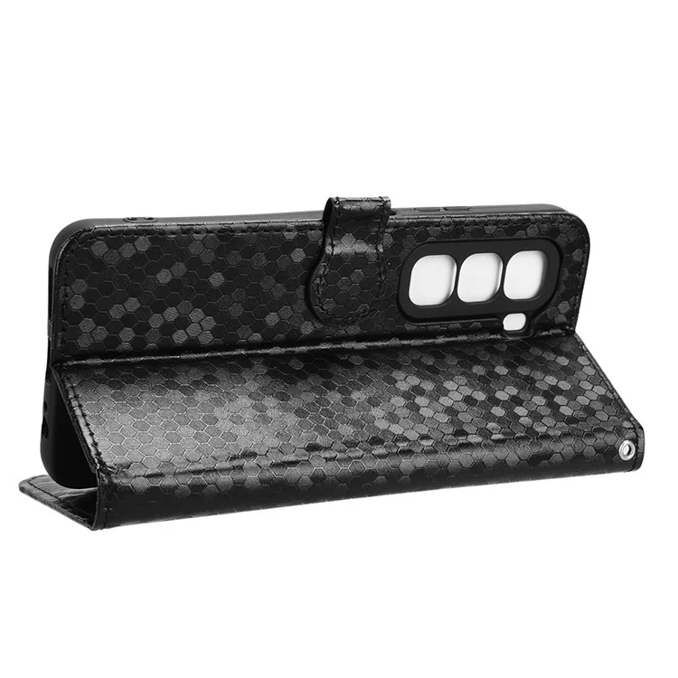 Für Infinix Hot 50 Pro 4G X6881 Wallet Case Dot Pattern Prägung PU Leder Handyhülle - Schwarz