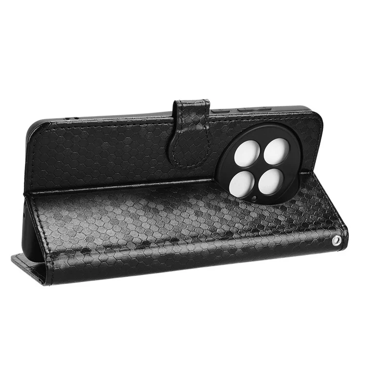 Für OnePlus 13 Wallet Case Dot Pattern Prägung PU Leder Handyhülle - Schwarz