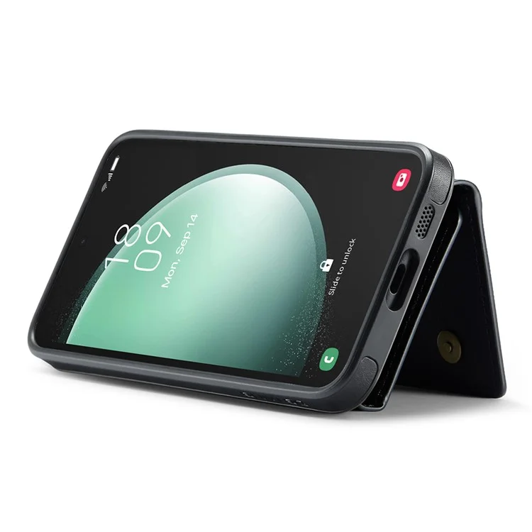 Чехол для Samsung Galaxy S25 серии DG.MING M5 с отсоединяемой магнитной кожаной крышкой и слотами для карт - Черный