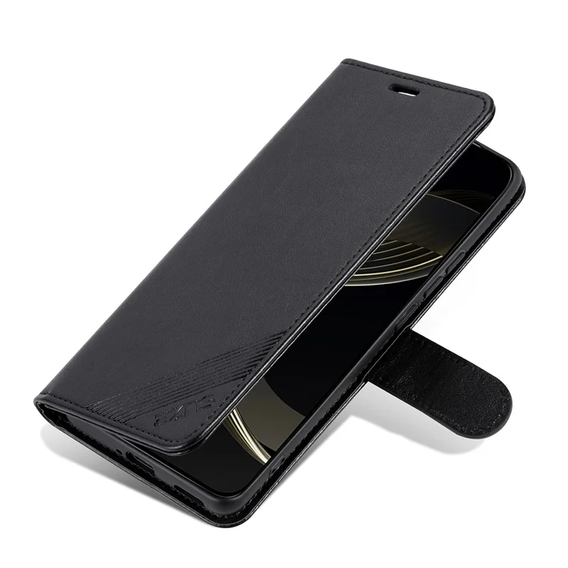 AZNS For Xiaomi 15 Case Anti-Scratch PU Leather Stand Wallet Phone Cover - Black