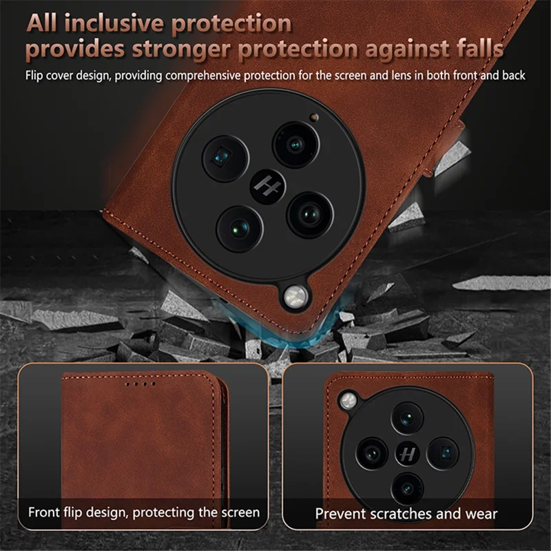 غطاء هاتف AZNS من جلد البولي يوريثان لأندرويد Oppo Find X8 Pro 5G، غطاء محفظة أسود