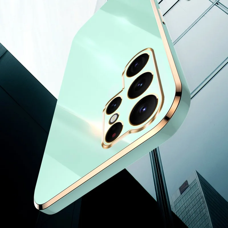 XINLI For Samsung Galaxy S25 Ultra Case TPU Phone Cover with Electroplating Frame - White