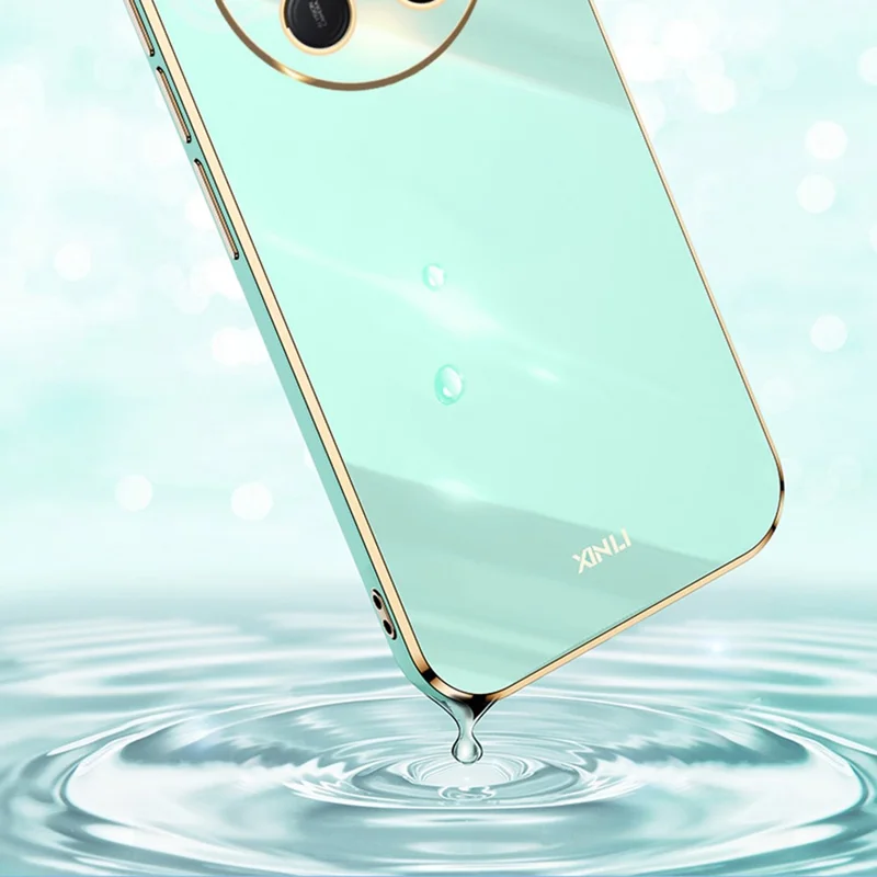 XINLI For Honor Magic7 Lite 5G / X9c 5G / X60 Pro 5G Case TPU Phone Cover with Electroplating Frame - Cyan
